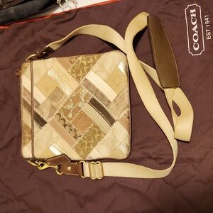 Coach Patchwork Stich Signature Print crossbody purse